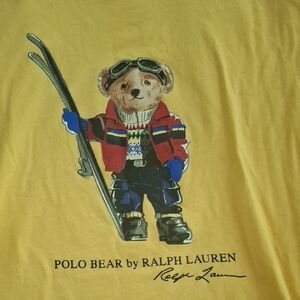 Polo by Ralph Lauren Yellow Tee with Bear Graphic